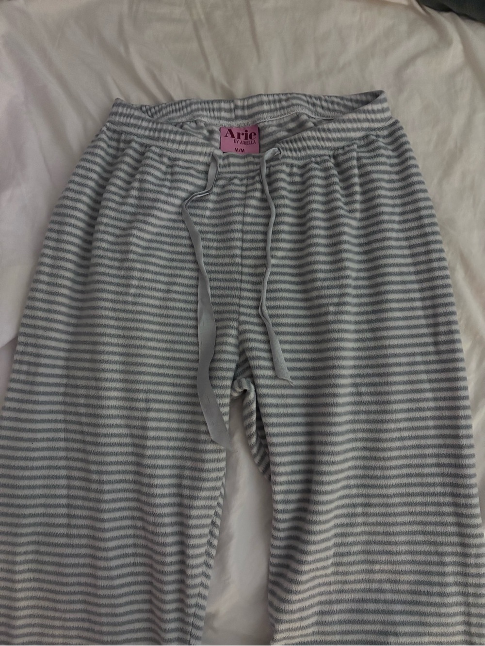 aerie Gray and White Striped Lounge Jogger Pants